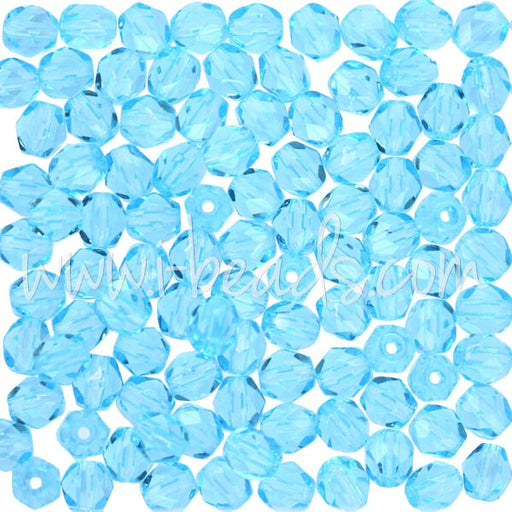 Achat Perles facettes de boheme aquamarine 4mm (100)
