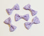 Vente Lot de 5 petits noeuds papillons en tissu à pois Violet 30mm