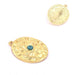 Acheter Pendentif breloque ovale arabesque métal plaqué doré 29mm avec cabochon turquoise résine 4mm (1)