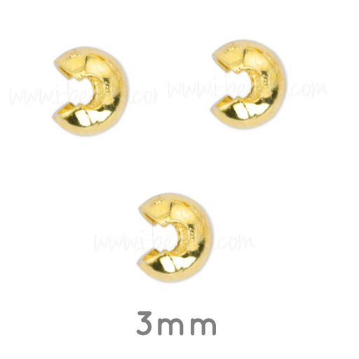 Achat Caches Perles à Ecraser Métal Doré Qualité 3mm (10)