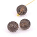 Vente Perles rondes sculptées en Quartz fumé 11mm, trou 1mm (2)